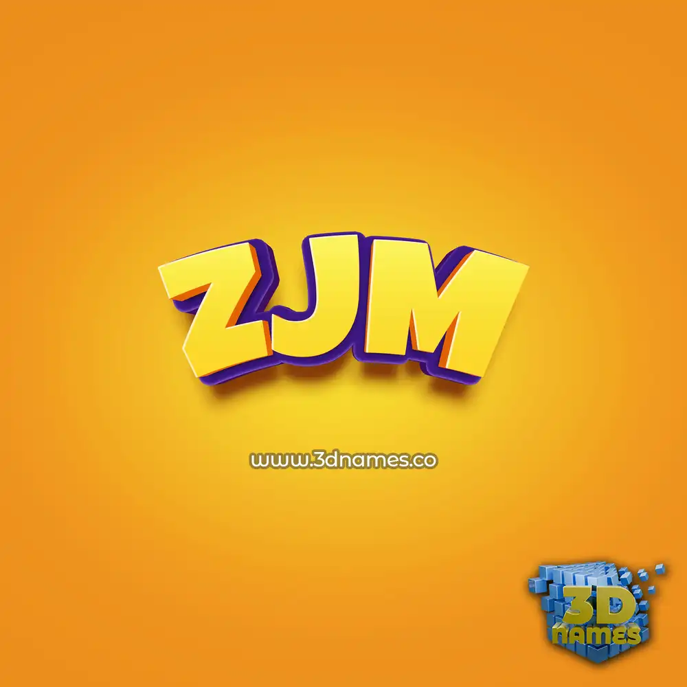 zjm in Orange Toon style - 3D name wallpaper