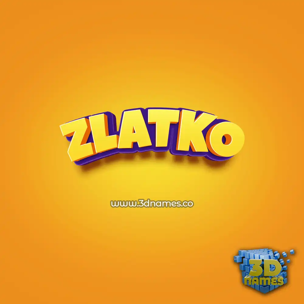 zlatko in Orange Toon style - 3D name wallpaper