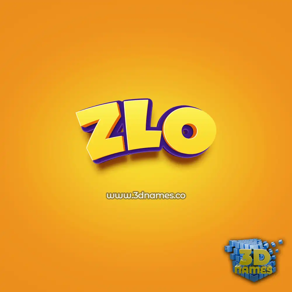 zlo in Orange Toon style - 3D name wallpaper