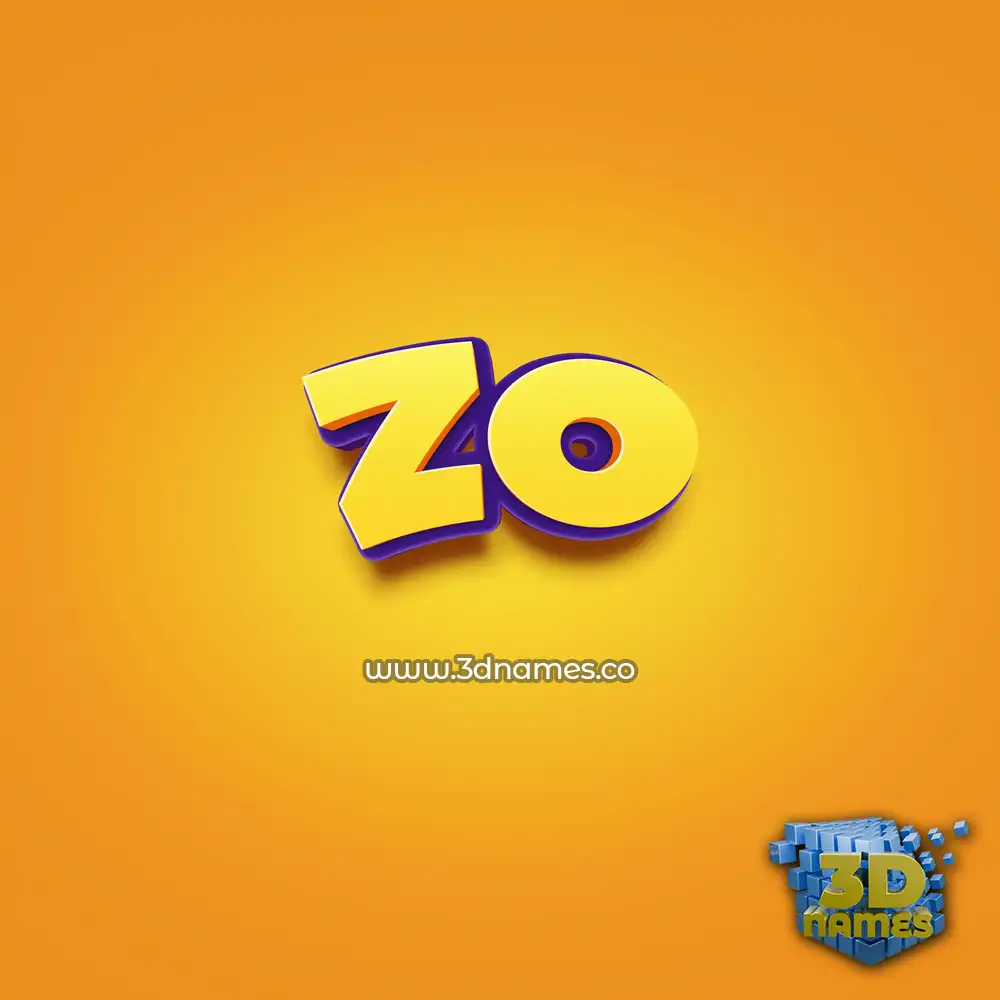 zo in Orange Toon style - 3D name wallpaper