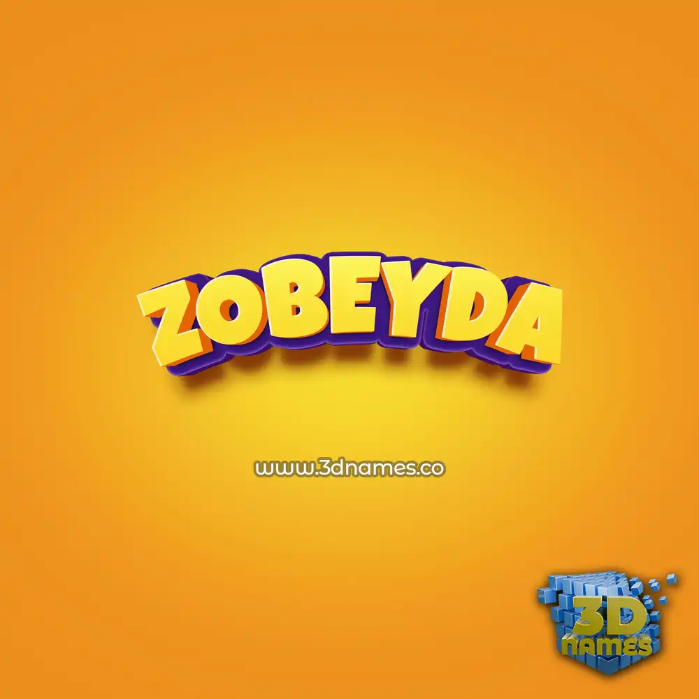 zobeyda in Orange Toon style - 3D name wallpaper