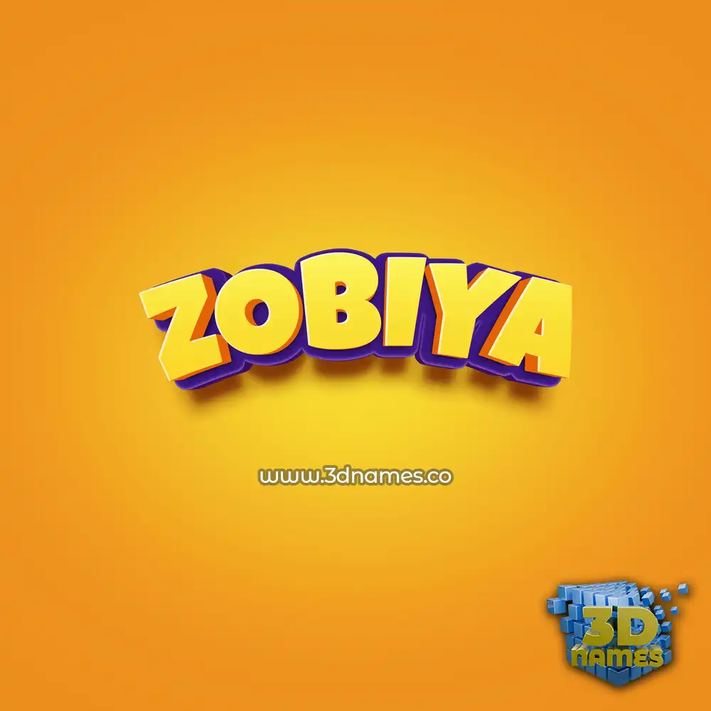 zobiya in Orange Toon style - 3D name wallpaper