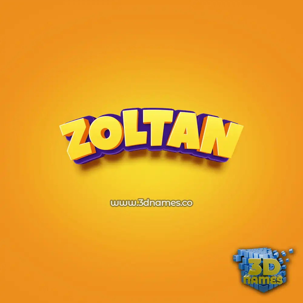 zoltan in Orange Toon style - 3D name wallpaper