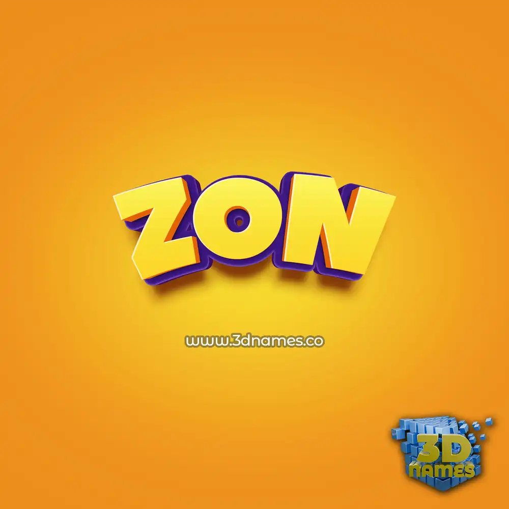 zon in Orange Toon style - 3D name wallpaper