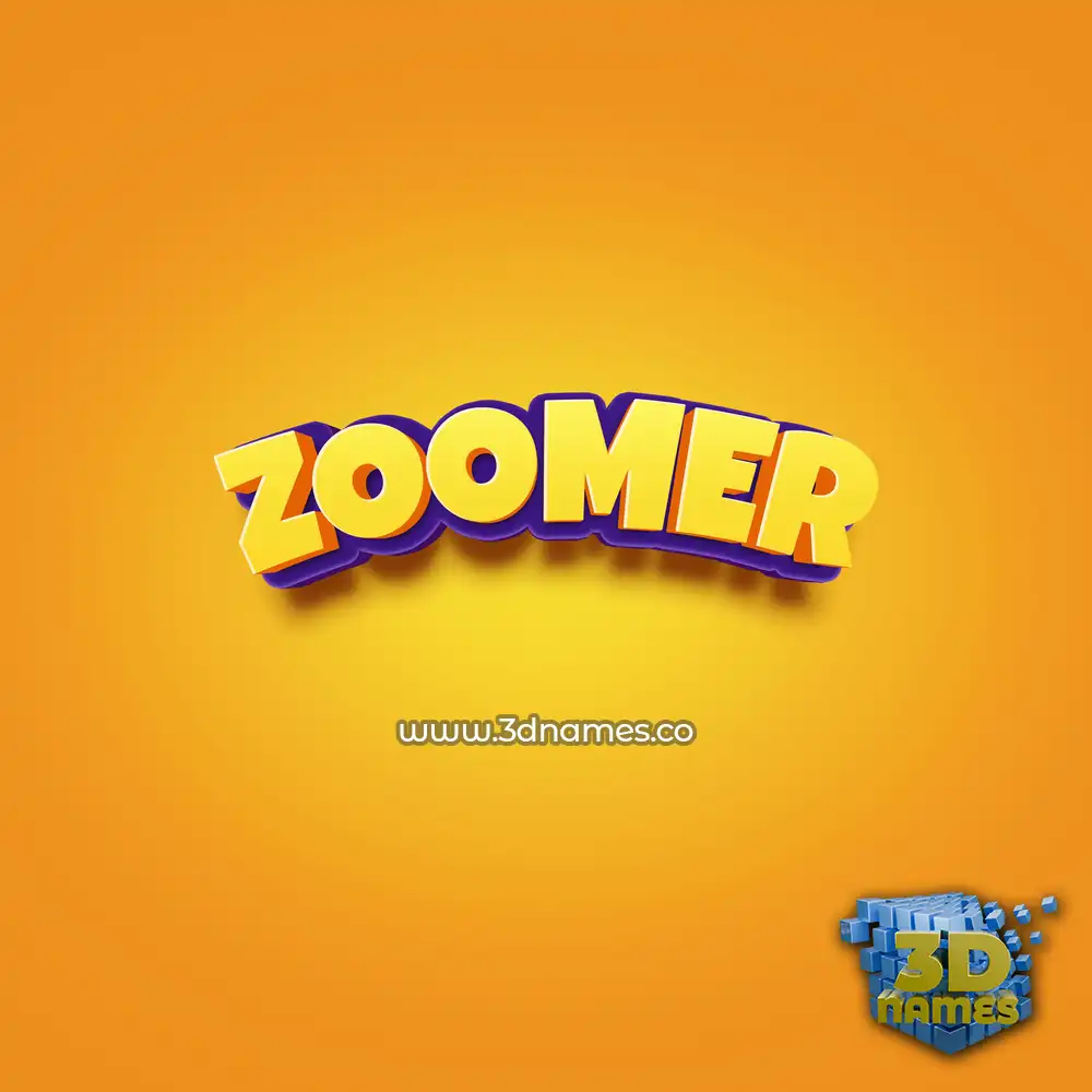zoomer in Orange Toon style - 3D name wallpaper