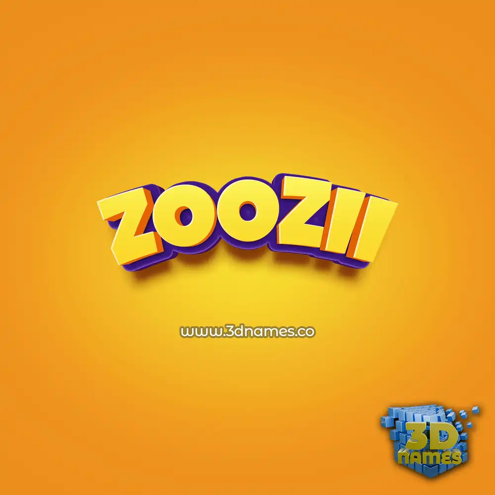 zoozii in Orange Toon style - 3D name wallpaper