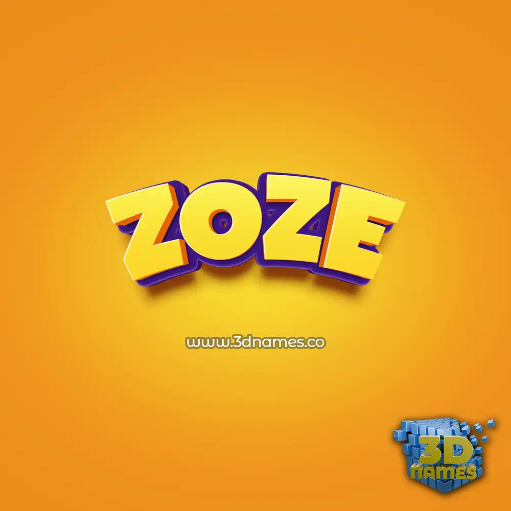 zoze in Orange Toon style - 3D name wallpaper