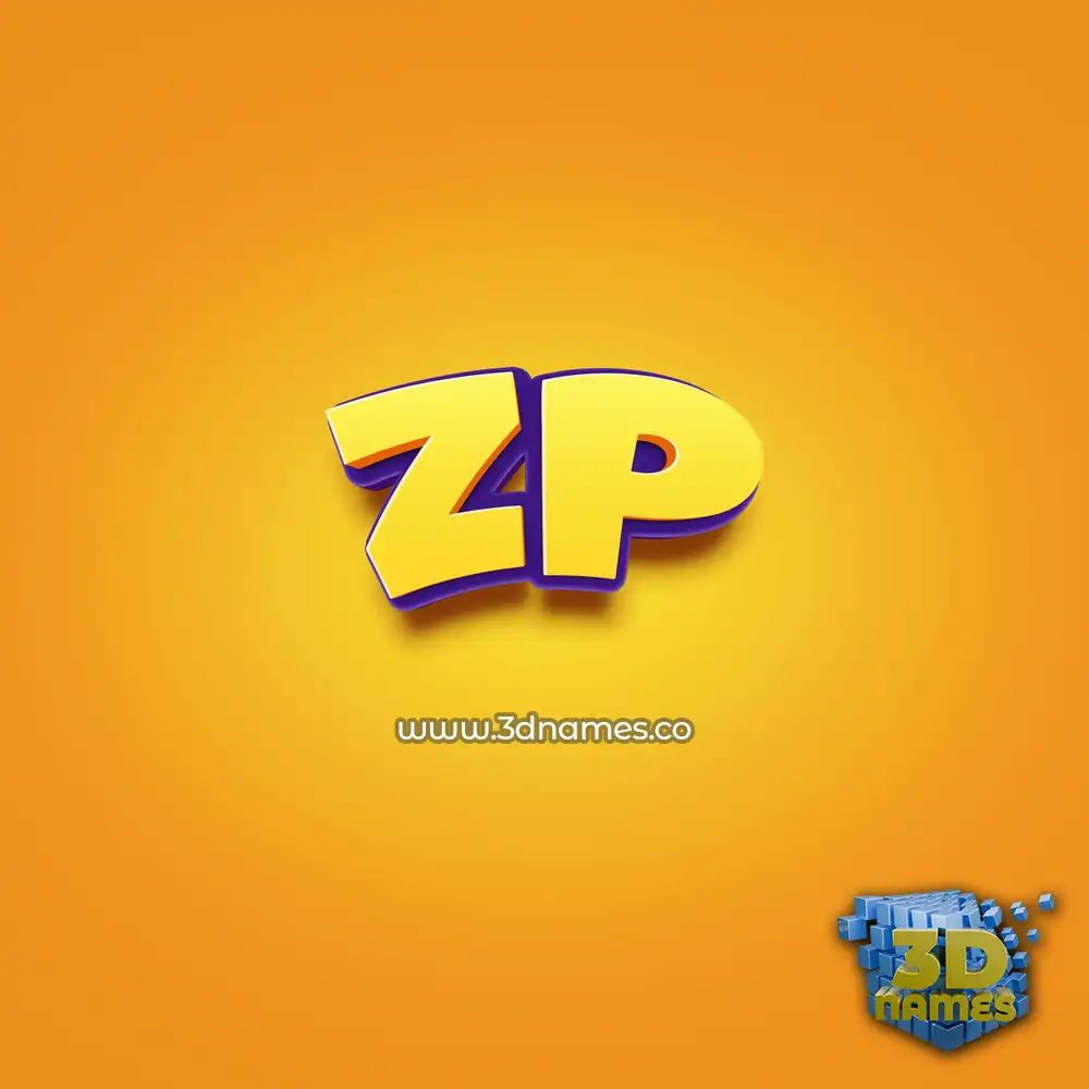 zp in Orange Toon style - 3D name wallpaper