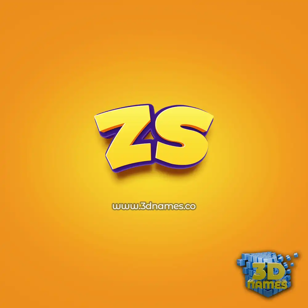 zs in Orange Toon style - 3D name wallpaper