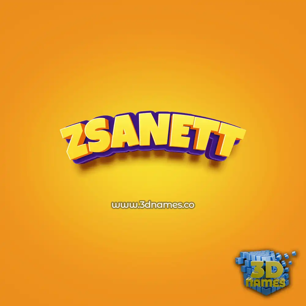 zsanett in Orange Toon style - 3D name wallpaper