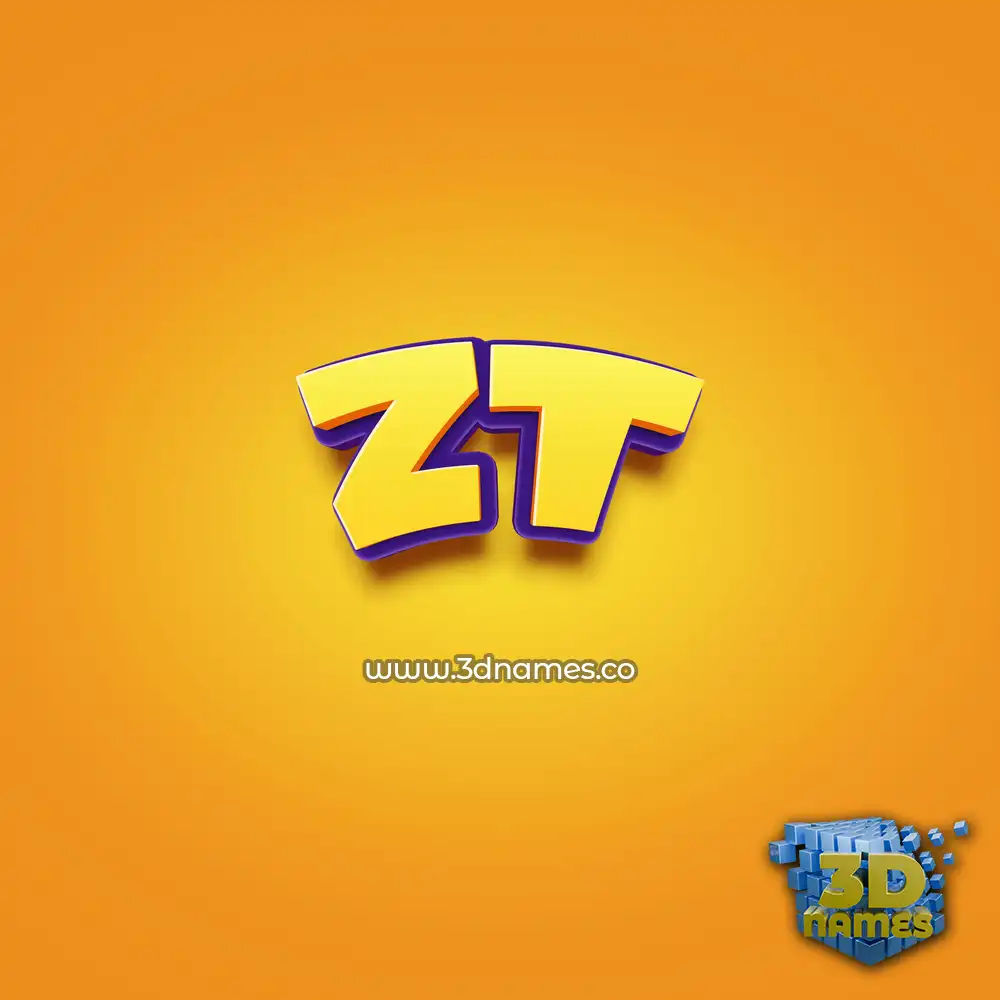 zt in Orange Toon style - 3D name wallpaper