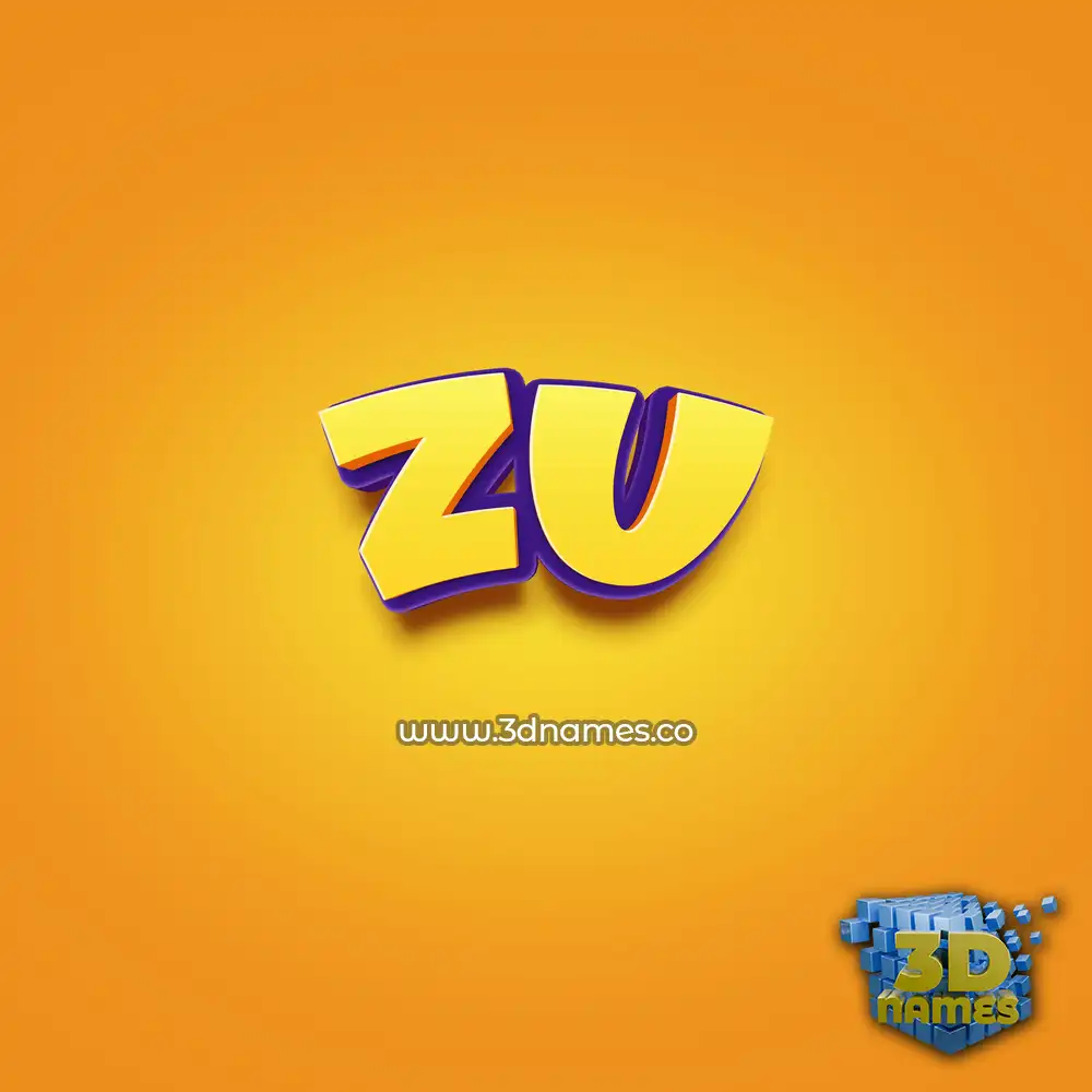 zu in Orange Toon style - 3D name wallpaper