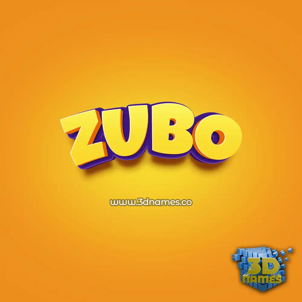 zubo in Orange Toon style - 3D name wallpaper