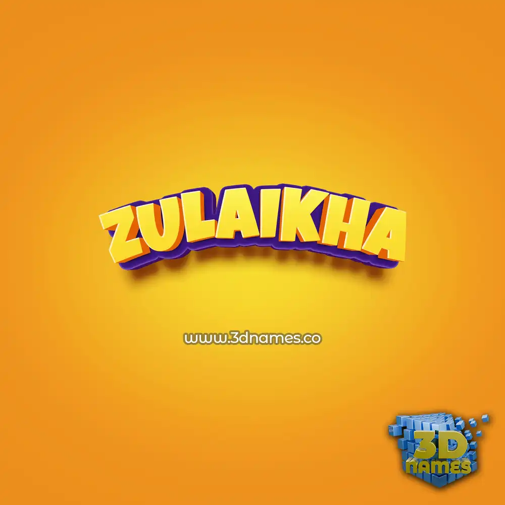 zulaikha in Orange Toon style - 3D name wallpaper