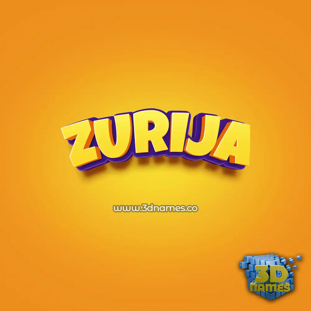 zurija in Orange Toon style - 3D name wallpaper