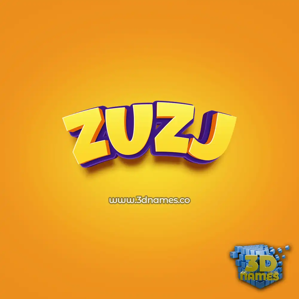 zuzj in Orange Toon style - 3D name wallpaper
