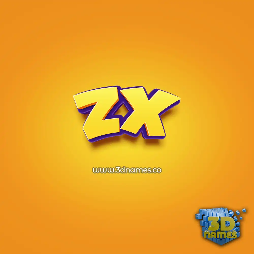 zx in Orange Toon style - 3D name wallpaper