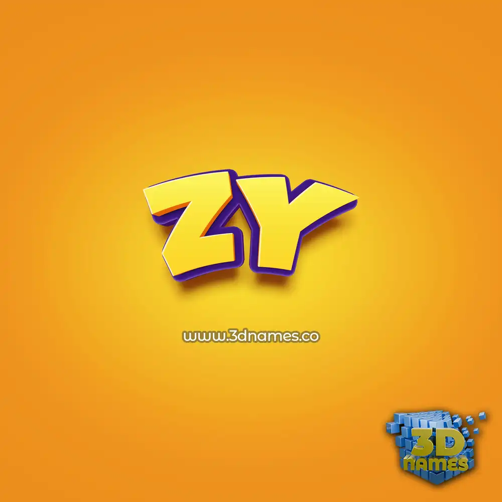 zy in Orange Toon style - 3D name wallpaper