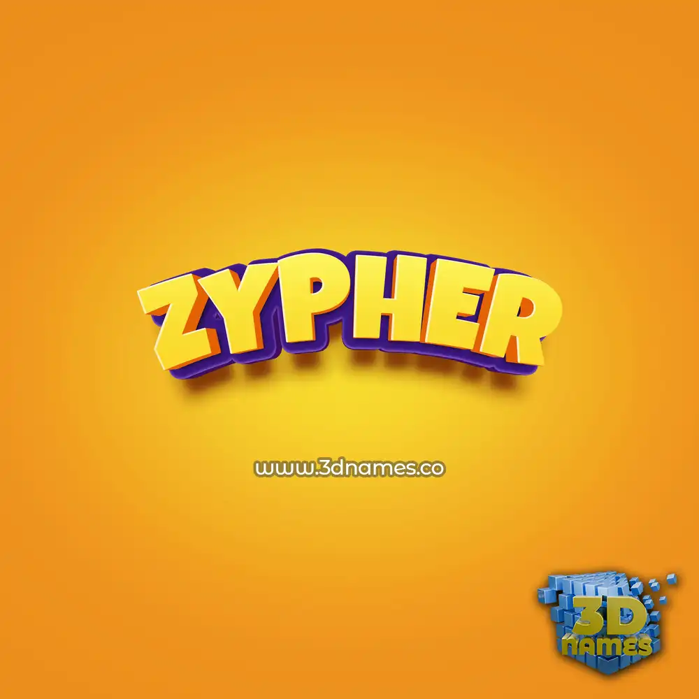 zypher in Orange Toon style - 3D name wallpaper