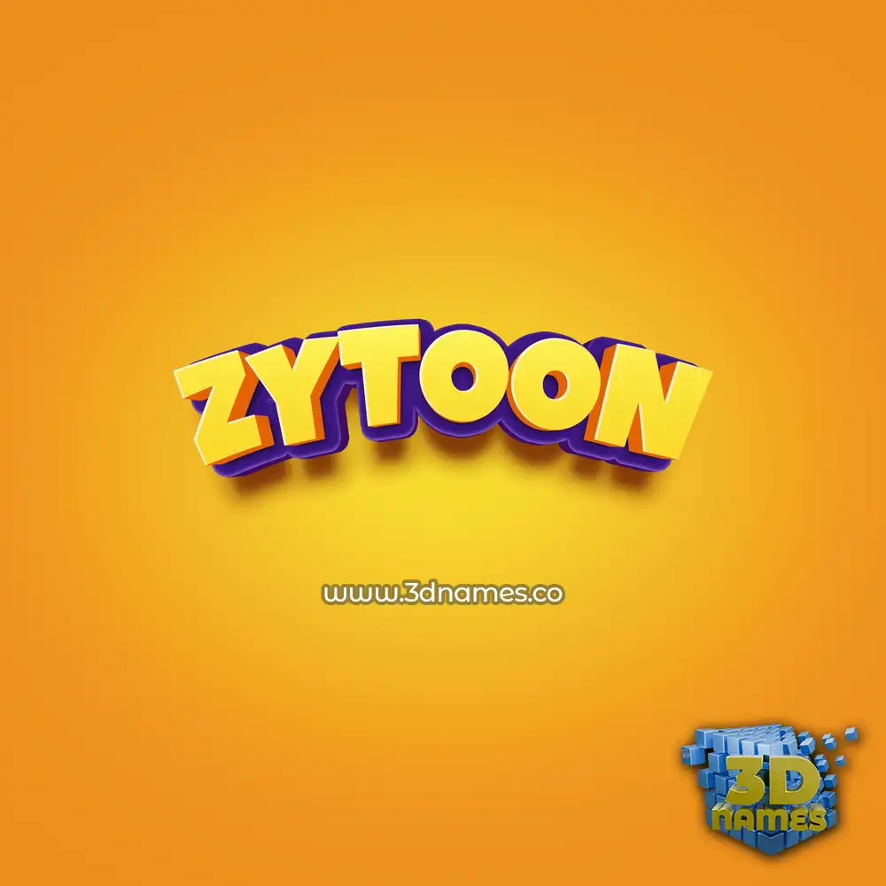 zytoon in Orange Toon style - 3D name wallpaper