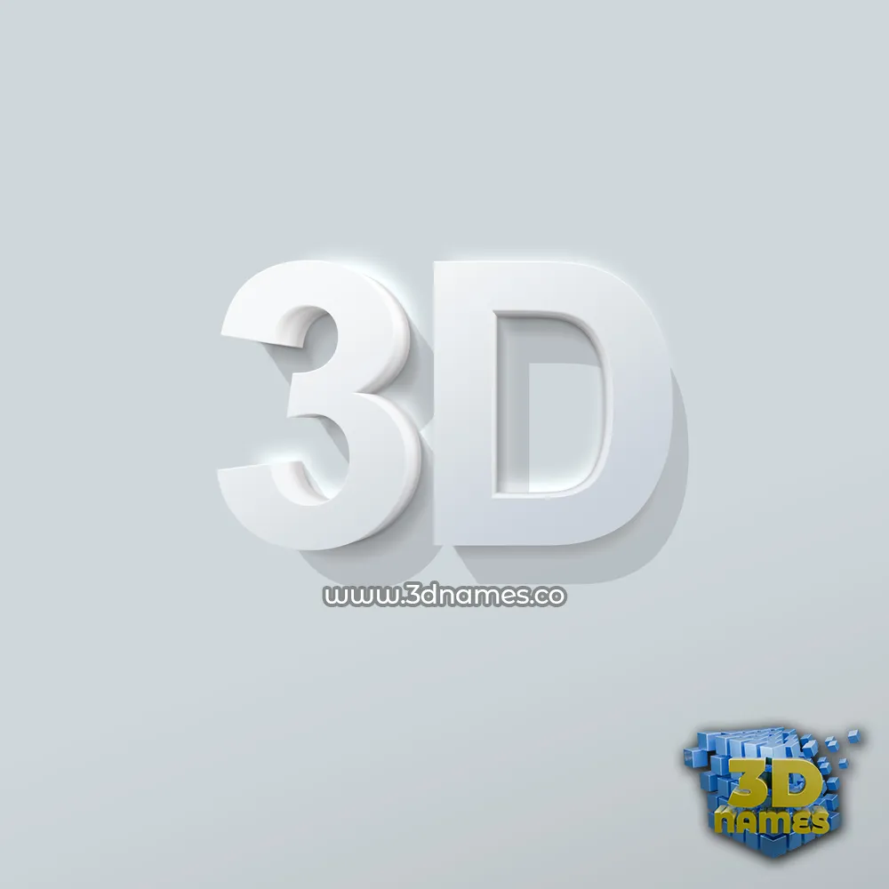 3d in Clean White style - 3D name wallpaper