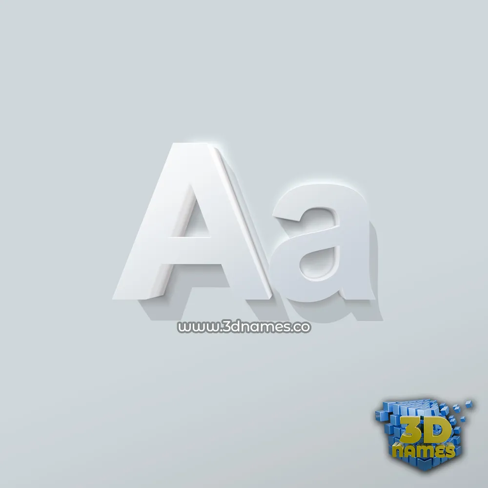 aa in Clean White style - 3D name wallpaper