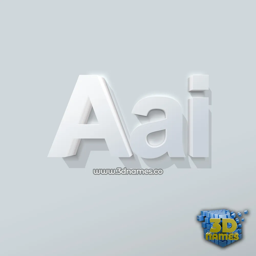 aai in Clean White style - 3D name wallpaper