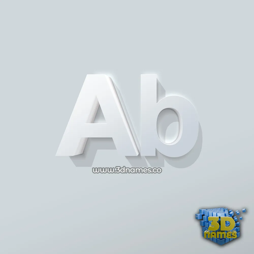 ab in Clean White style - 3D name wallpaper