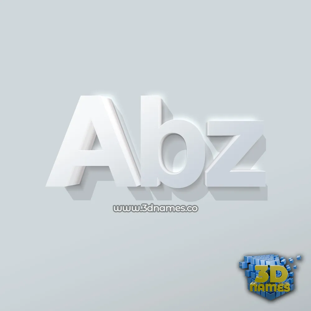 abz in Clean White style - 3D name wallpaper
