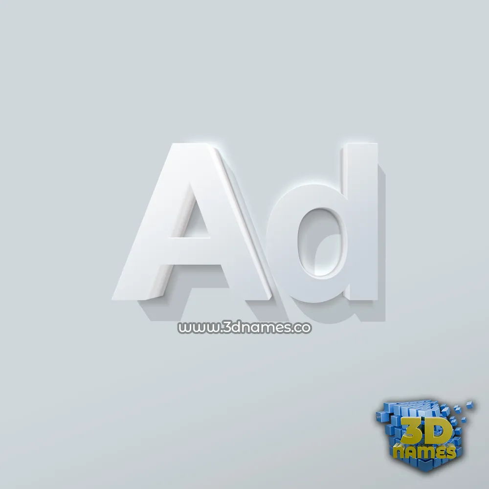 ad in Clean White style - 3D name wallpaper