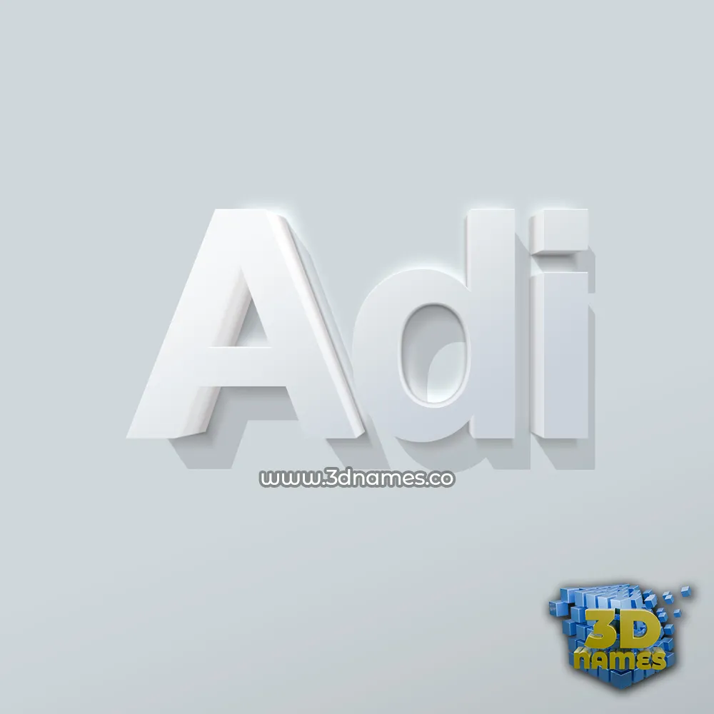 adi in Clean White style - 3D name wallpaper