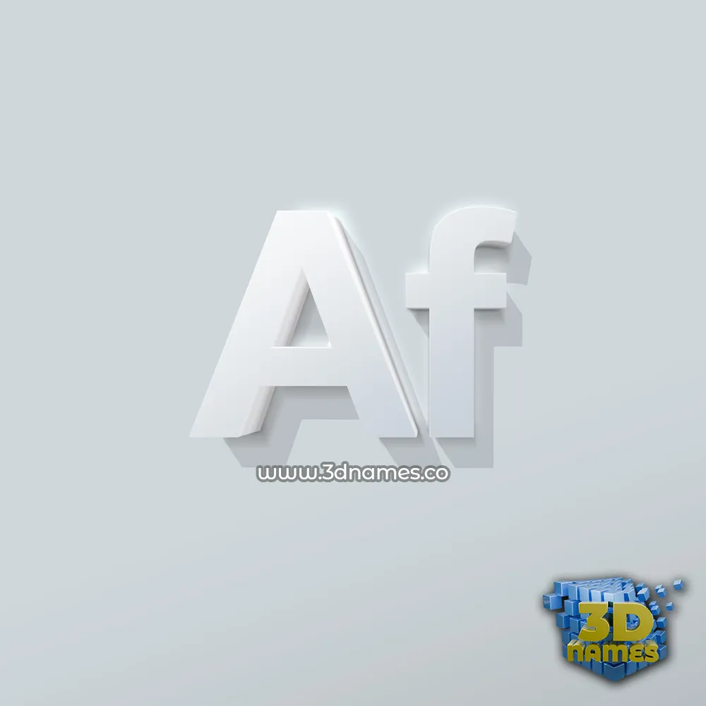 af in Clean White style - 3D name wallpaper