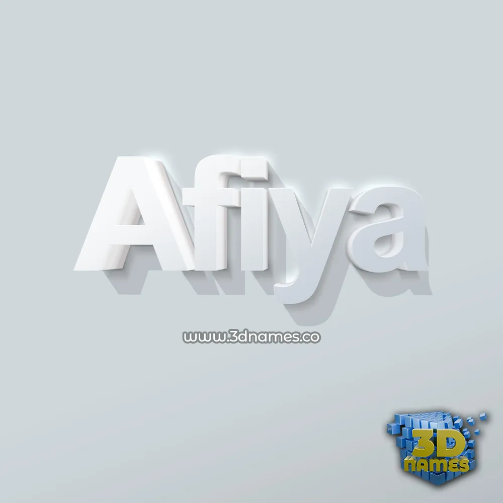 afiya in Clean White style - 3D name wallpaper