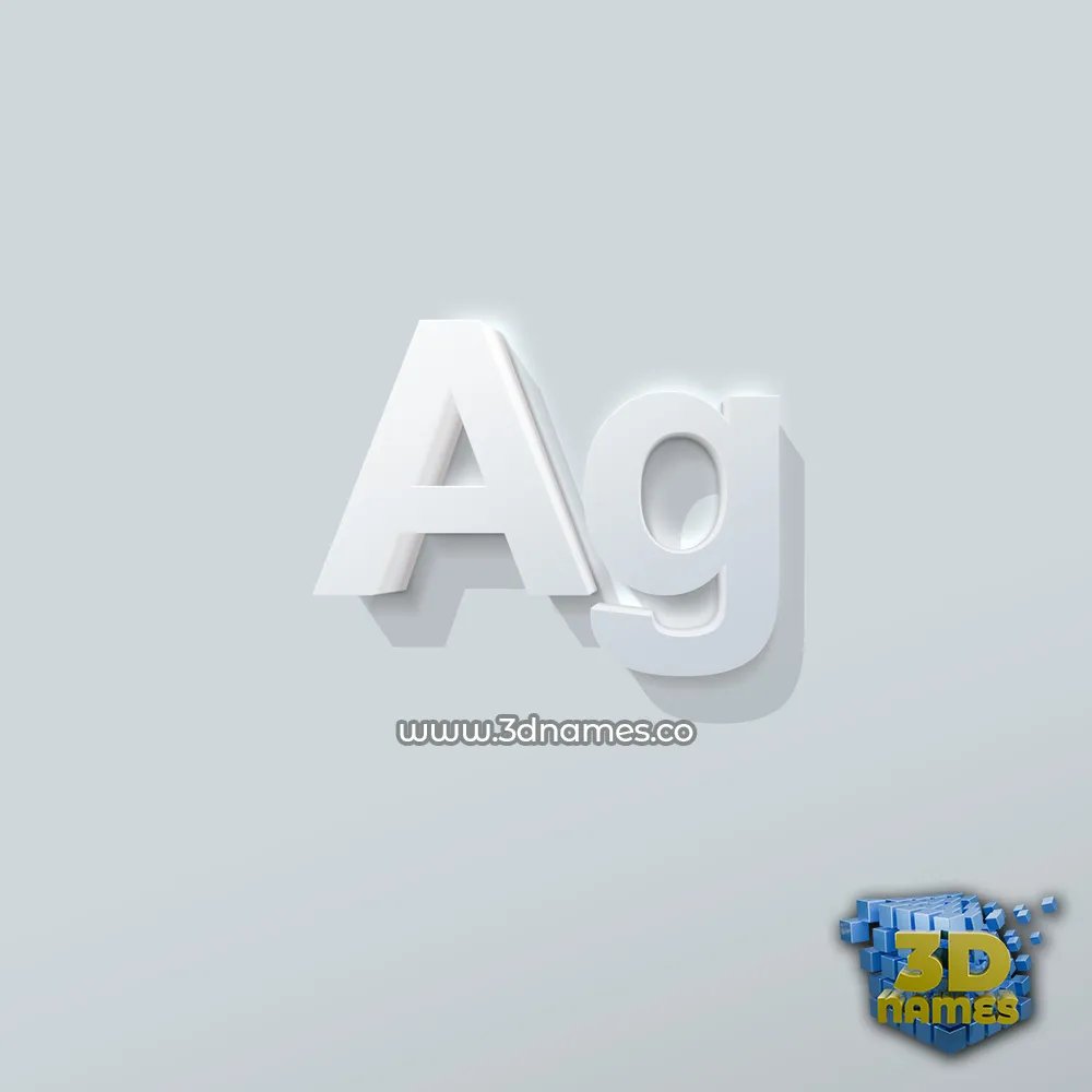 ag in Clean White style - 3D name wallpaper