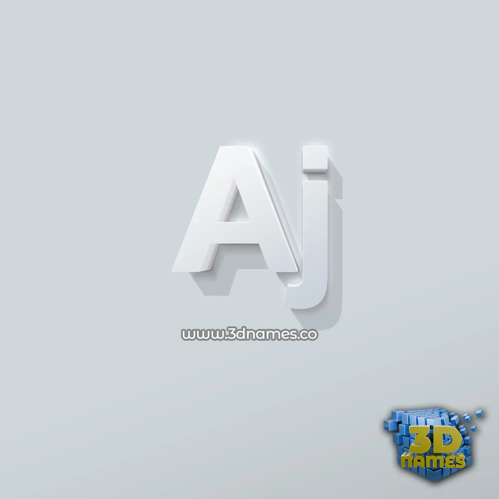 aj in Clean White style - 3D name wallpaper