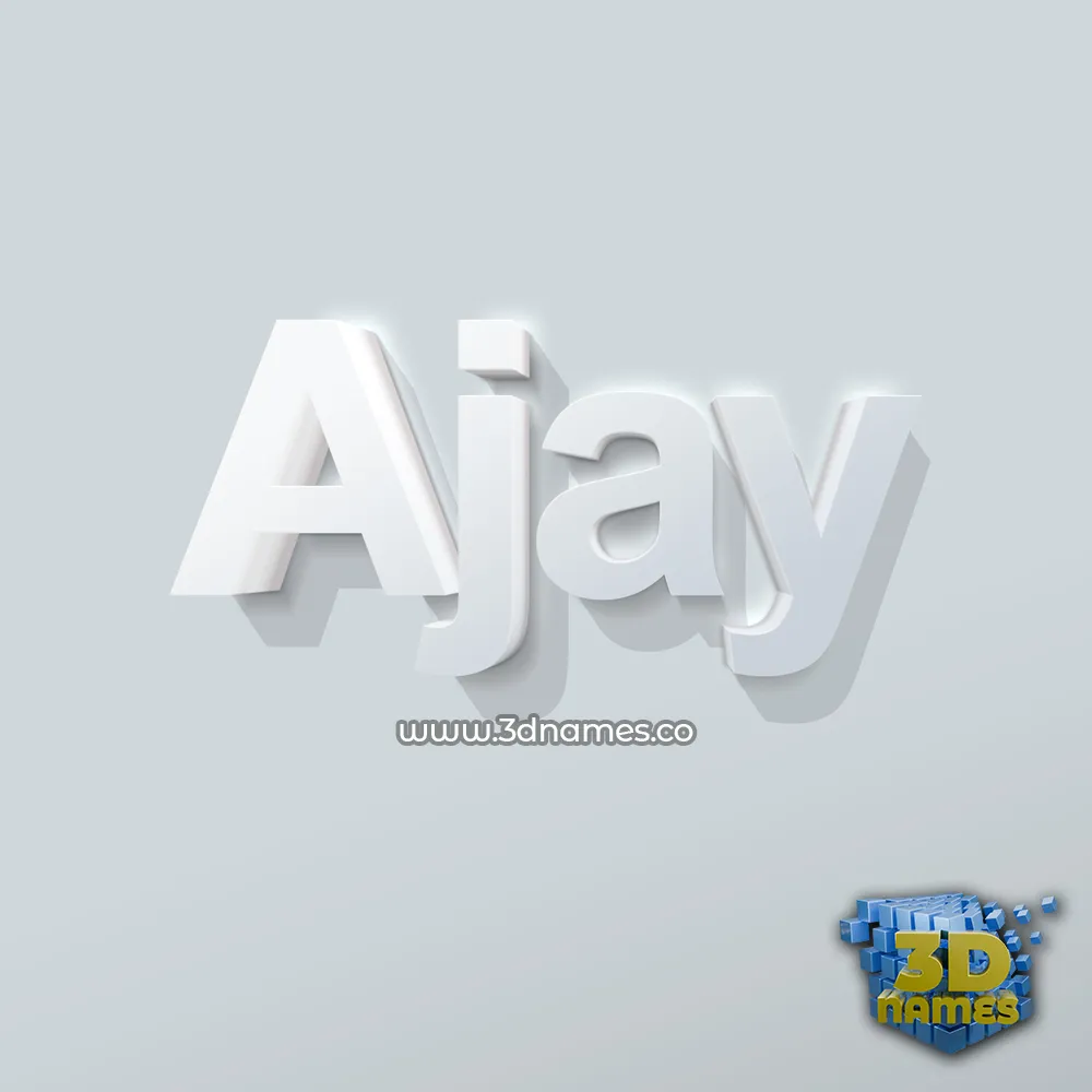 ajay in Clean White style - 3D name wallpaper