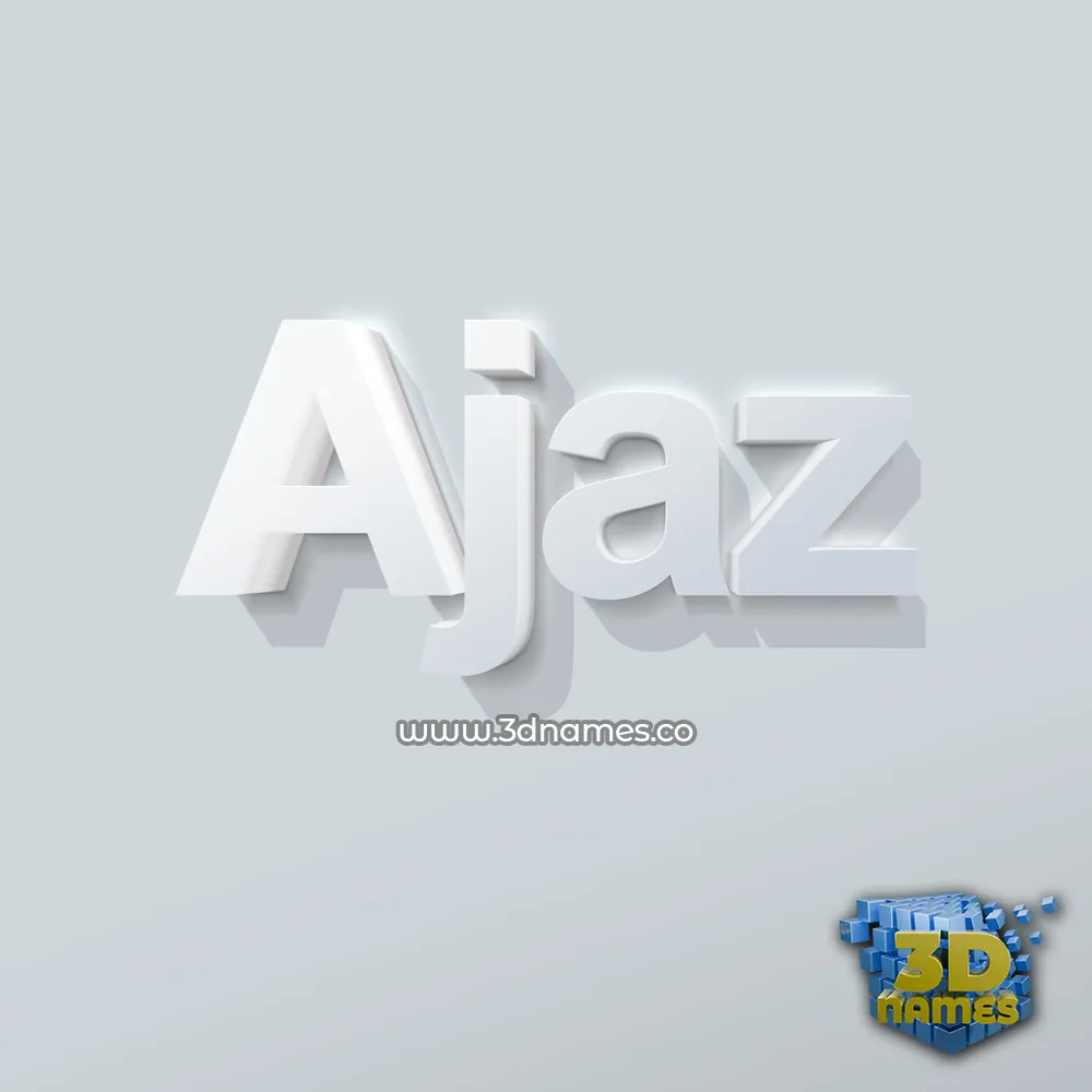 ajaz in Clean White style - 3D name wallpaper