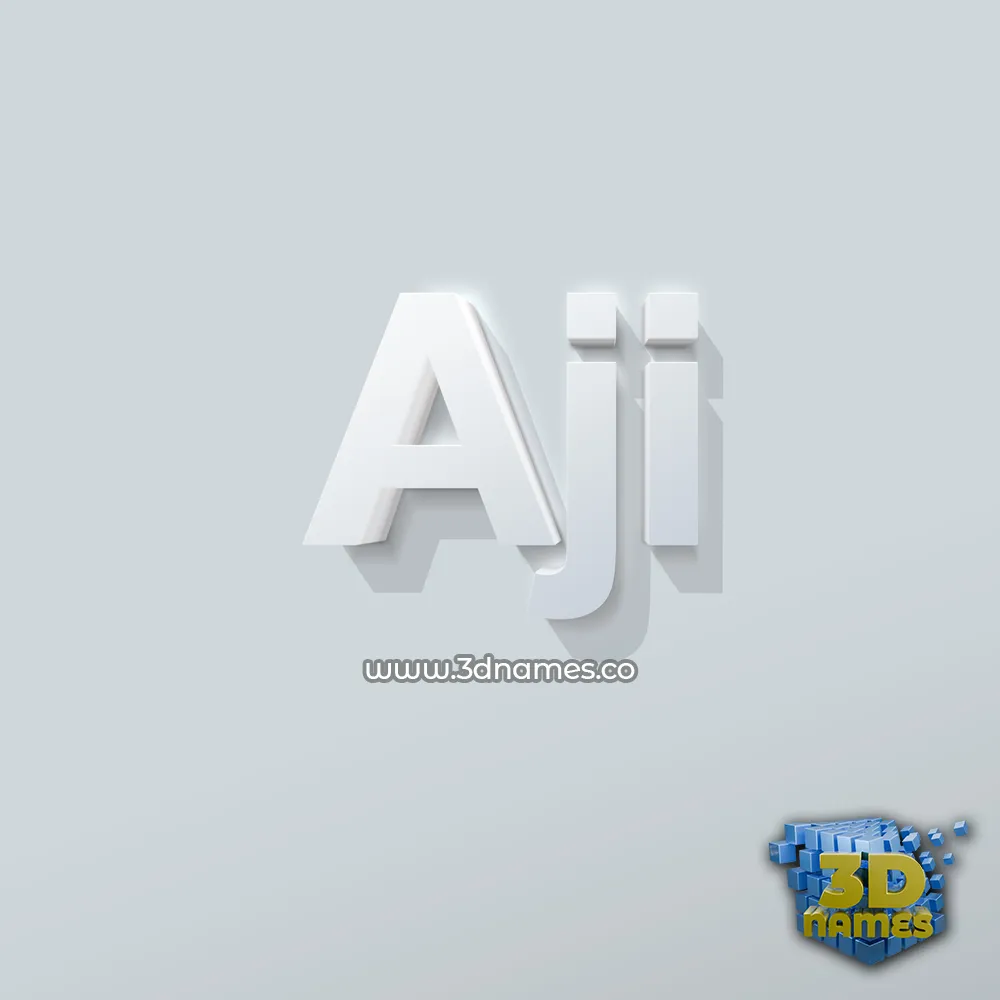 aji in Clean White style - 3D name wallpaper