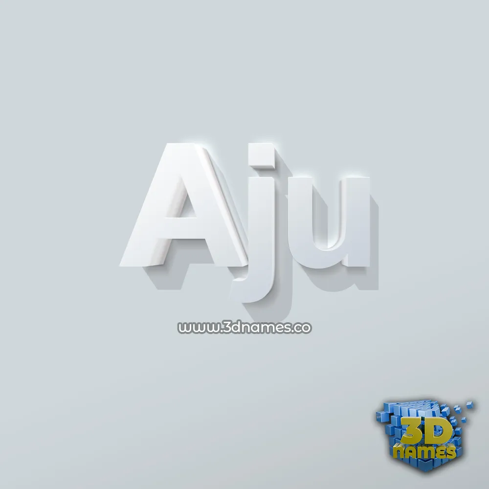 aju in Clean White style - 3D name wallpaper