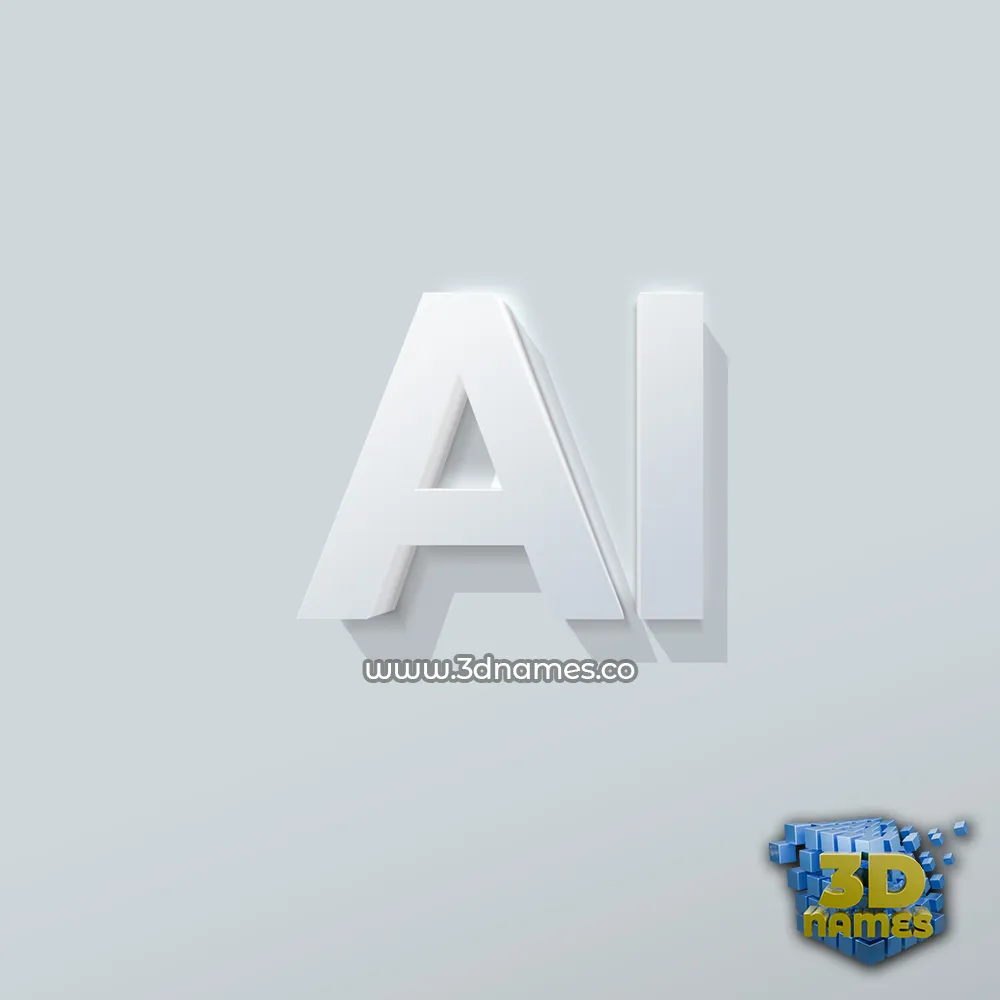 al in Clean White style - 3D name wallpaper