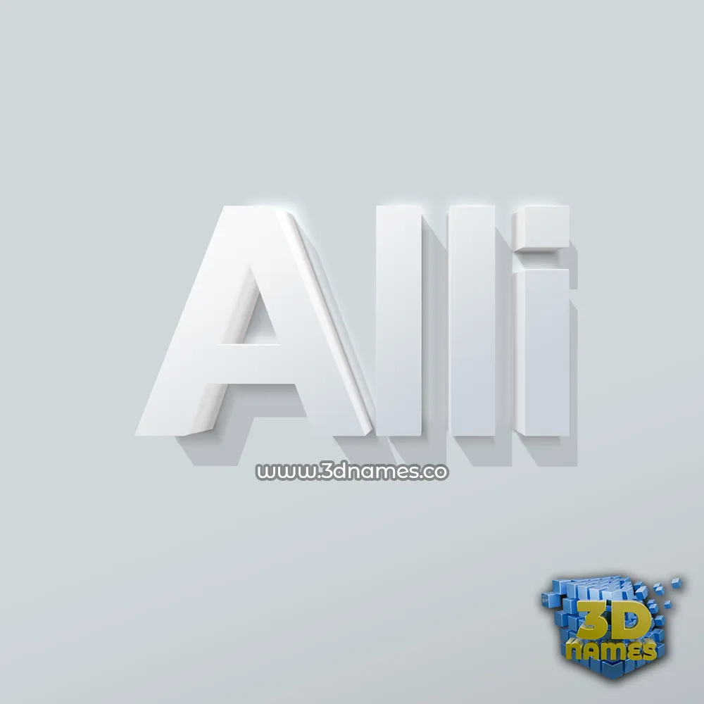 alli in Clean White style - 3D name wallpaper