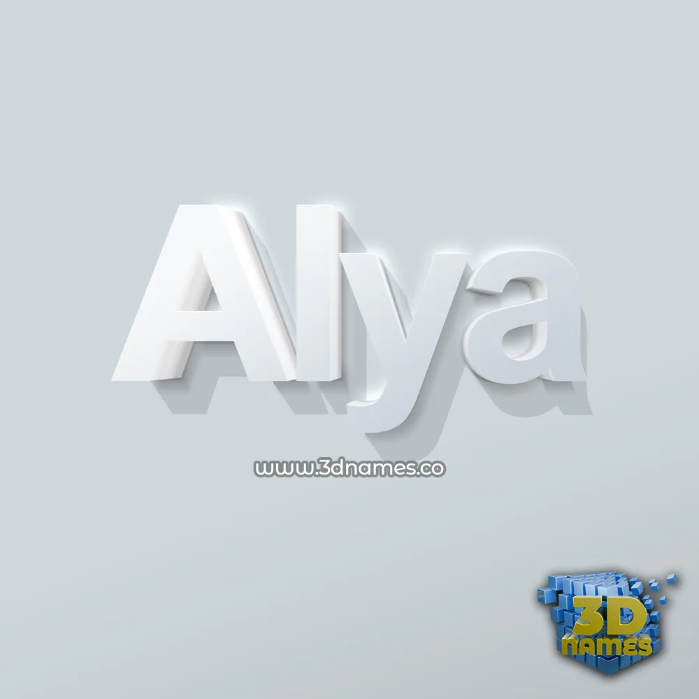 alya in Clean White style - 3D name wallpaper