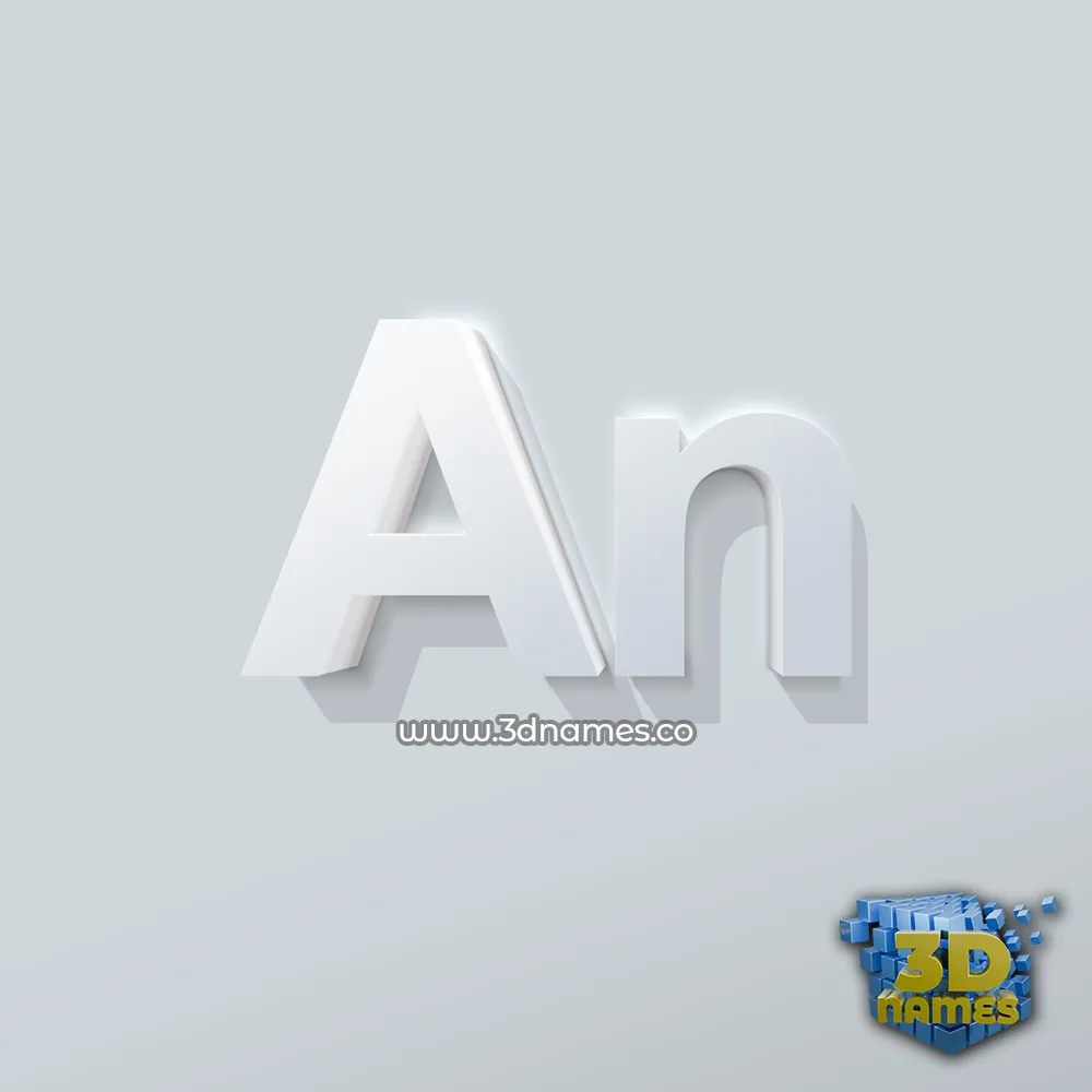 an in Clean White style - 3D name wallpaper