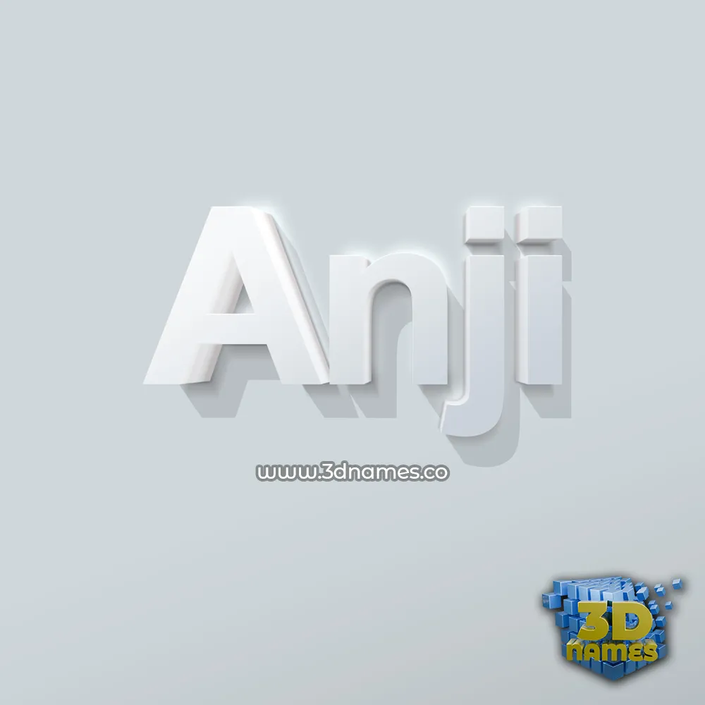 anji in Clean White style - 3D name wallpaper