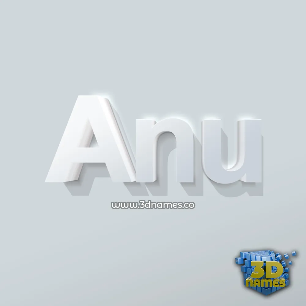 anu in Clean White style - 3D name wallpaper