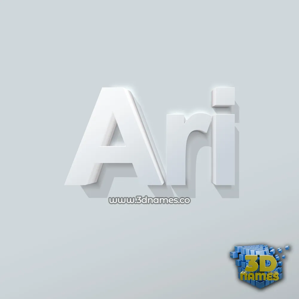 ari in Clean White style - 3D name wallpaper