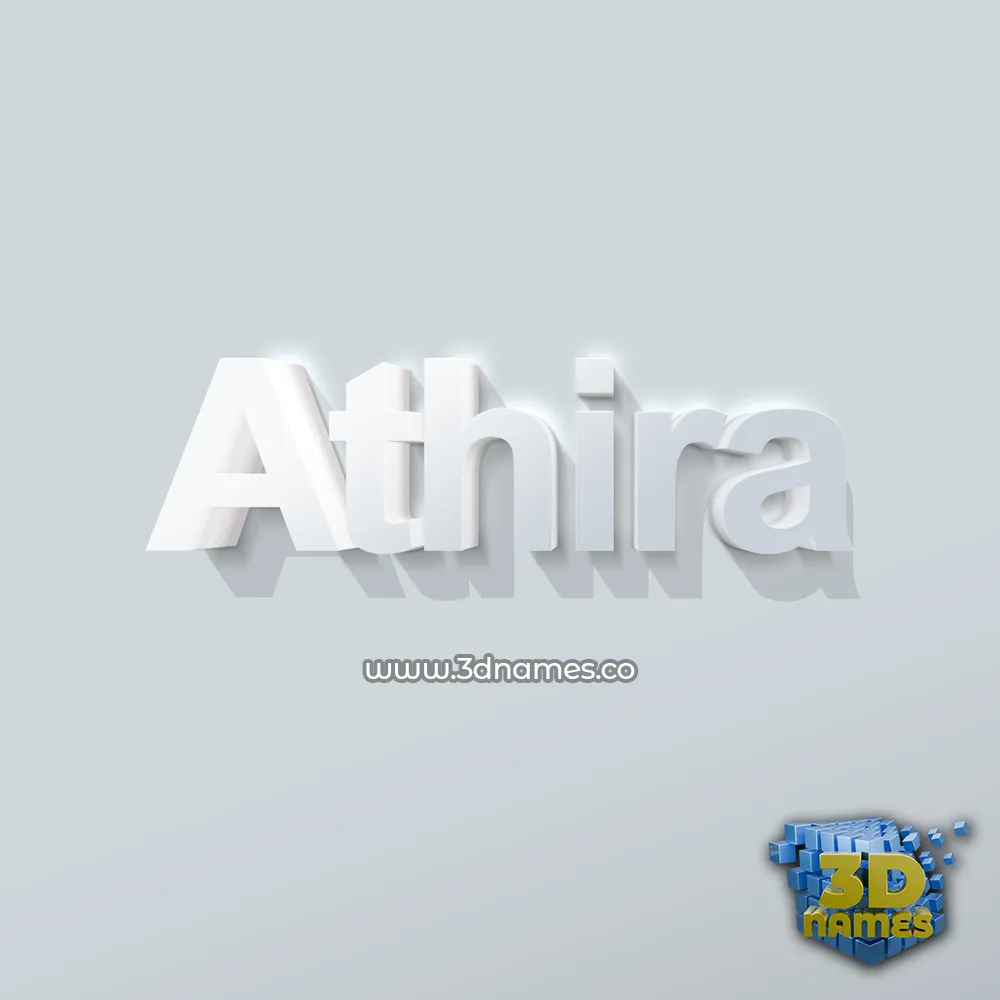 athira in Clean White style - 3D name wallpaper