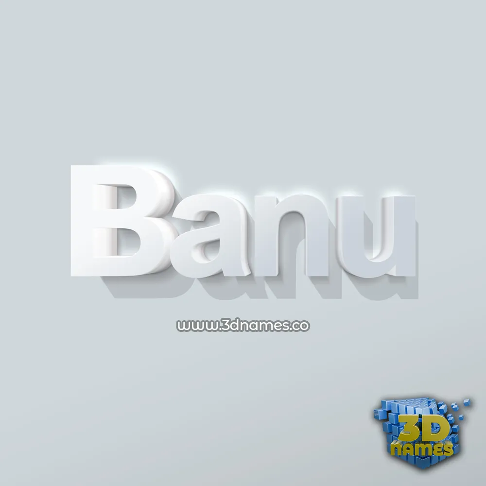 banu in Clean White style - 3D name wallpaper