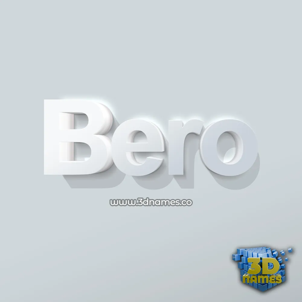 bero in Clean White style - 3D name wallpaper