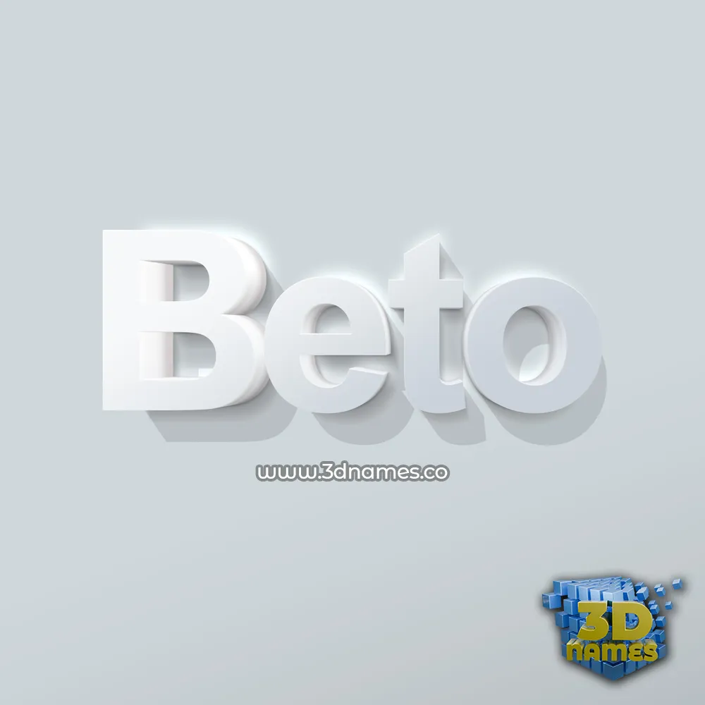 beto in Clean White style - 3D name wallpaper